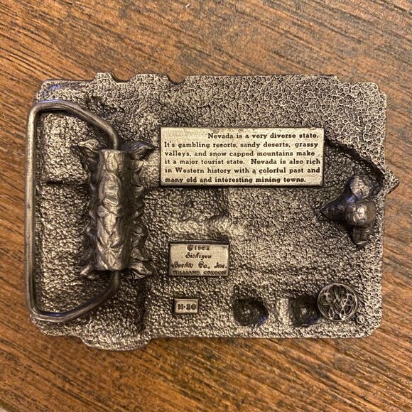 Siskiyou Las Vegas Nevada H-20 Cast Iron Belt Buckle - Picture 11 of 13